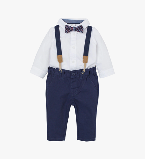 [P-00001663] T-shirt with Denim Dungarees